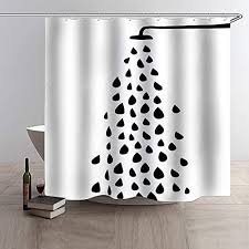 Baigio Duschvorhang 180x200cm Anti Schimmel Wasserabweisend Shower Curtain Mit 12 Duschvorhangringen Fur Badezimmer Schwarz Weiss Badezimmer