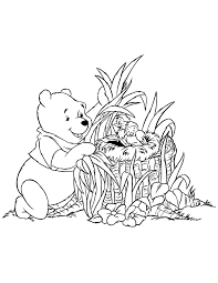These page would suit any media: Cute Pooh Bear Looking At Baby Birds Coloring Page Free Coloring Home