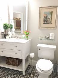 Though the space is heavy on patterns—with a bold tiled floor and a large art print—the simple black and white palette ensure it remains balanced. Small Condo Bathroom Remodel Ideas Novocom Top