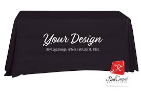 Custom Table Cover With Logo Red Carpet Runner Red Carpet Backdrop Event Shop Custom Table Trade Show Table Covers Table Covers
