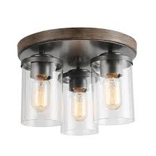 Lnc Andromeda 11 8 In Faux Wood Farmhouse Led Flush Mount Light Lowes Com In 2020 Semi Flush Mount Lighting Farmhouse Style Lighting Fixtures Flush Mount Lighting