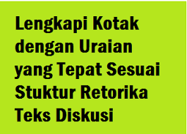 Lengkapi Kotak Dengan Uraian Yang Tepat Sesuai Stuktur Retorika Teks Diskusi Operator Sekolah