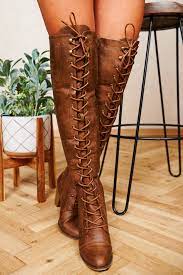 Also set sale alerts and shop exclusive offers only on shopstyle. Just Enough Lace Up Thigh High Boots Tan Boots Leather Thigh High Boots Thigh High Boots