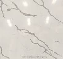 Semi White Polish Calacatta Quartz Slabs from Malaysia - StoneContact.com