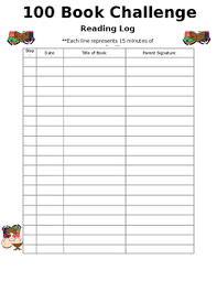 Book Challenge Reading Log Worksheets Teaching Resources Tpt