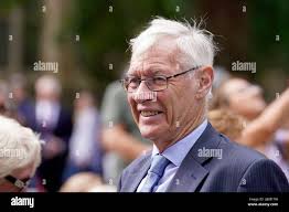 Sports commentator John Helm arrives at a service of thanksgiving for BBC  presenter Harry Gration at York Minster in York. Picture date: Monday  August 1, 2022 Stock Photo