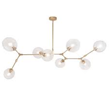Avenue Lighting Fairfax 8 Light Sputnik Modern Linear Chandelier With Hand Blown Glass Accents Reviews Perigold