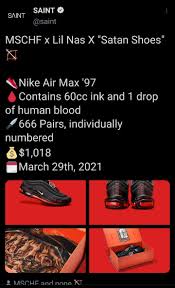 Following the debut of his new single montero, lil nas x has teamed up with mschf to release a limited quantity of satan shoes. Dzkw5e0fx5ww5m