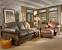 Living Room Mixing Leather Sofa With Fabric Chairs