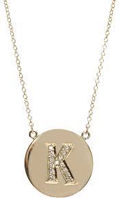 Jennifer Meyer Yellow Gold Diamond K Pendant Necklace Diamond Accessories Necklace Pendant Necklace