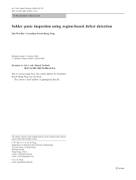 PDF) Solder paste inspection using region-based defect detection