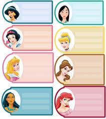 Princesses Instant Download Address Labels Backpack Labels Name Tags Digital Printable Design Printable Name Tags School Name Labels Disney Scrapbook