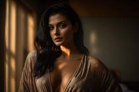 Premium Photo | Sexy european hot woman girl model wearing open short robe  showing ai generated art