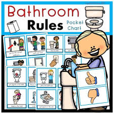 bathroom rules pocket chart sort beginning of the year