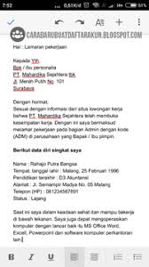 Cara mengirim lamaran lewat email yang baik dan benar. Contoh Surat Lamaran Kerja Via Email Hp Kumpulan Contoh Gambar