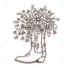 We're a team of individuals who love cowboy boots and enjoy sharing our favorites online with brown cowgirl boots with bright, colorful flowers. Cowboy Boot With Flowers Isolated On A White Background Sketch Royalty Free Cliparts Vectors And Stock Illustration Image 139513245