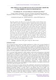 Pdf The Impact Of Tax Revenues On Economic Growth A Time Series Evidence From Kenya
