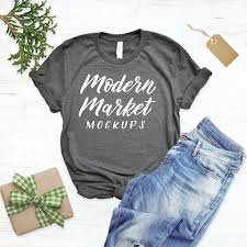 Free Gray Holiday T Shirt Mockup Christmas Tee Bella Canvas Psd Free Psd Mockups In 2020 Shirt Mockup Clothing Mockup Free Psd Mockups Templates