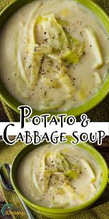 Creamy Potato Cabbage Soup Recipe Cabbage Soup Recipes Soup Recipes Meatless Soups