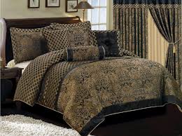 Black And Gold Bedroom Comforter Sets Lisbon 7 Piece Comforter Set Luxury Black Gold Jacquard Floral Style New Ebay Luxury Bedding Sets Comforter Sets Floral Comforter Sets