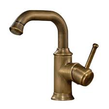 Modern Antique Brass Finish Deck Mount Bahtroom Basin Mix Brass Bathroom Faucets Antique Brass Bathroom Faucet Brass Bathroom