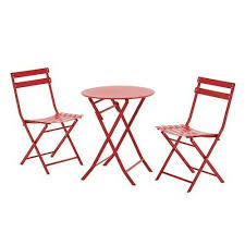 Outdoor Furniture Set Patio Deck Garden Bistro Red Folding Table Metal Chairs Devinebes Outdoor Patio Furniture Sets Outdoor Furniture Sets Outdoor Bistro Set