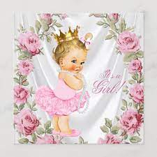 Prncess Rose Baby Shower Invitations Zazzle Com Ballerina Baby Showers Ballerina Baby Shower Invitations Princess Baby Shower Invitation