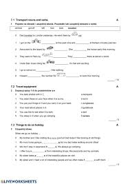 Vocabulary Unit 7 English Class A1 Interactive Worksheet In 2020 Nouns And Verbs Vocabulary English Class