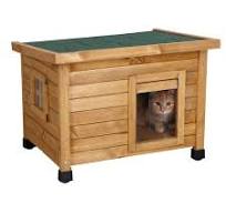 Kerbl Maison pour chat en bois Rustica, porte à lamelles ...