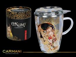 Sprawdź oferty i opinie użytkowników! Carmani Kubek Szklany Z Zaparzaczem I Przykrywka G Klimt Pocalunek Porcelana Prezenty Upominki Carmani Pl