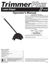 Why we provide mtd edger le720r edger manual in pdf file format? Trimmerplus Le720 Operator S Manual Pdf Download Manualslib