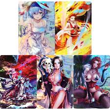 Anime Girl Refractive Flash Card Rem Mai Shiranui Single Card ACG Kawaii  One Piece Classic Anime Game Collection Cards Gift Toys 