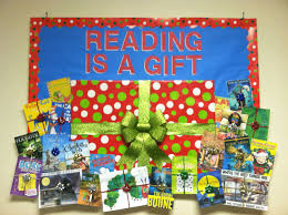 Christmas Library Bulletin Board I Did Reading Is A Gift To Match The Book Fair The Christmas Reading Christmas Library Bulletin Boards Book Christmas Gift