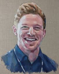 Bryan Dalton SHO at Saint James Hospital Dublin Nominated by his brother as  part of the artist's initiative of painting portraits for HSE heros working 