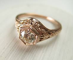 Filigree Antique Vintage Engagement Diamond Ring Rose Gold Vintage Engagement Rings Diamond Engagement Rings Vintage Gold Diamond Wedding Rings