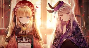 Click here for gwen stefani's hairstyles over the years Wallpaper Id 158212 Shinku Suigintou Rozen Maiden Anime Girls Women Blonde White Hair Twintails Long Hair Headdress Hair Ornament Blue Eyes Red Eyes Smiling Hand On Face Dress Kimono Artwork Drawing