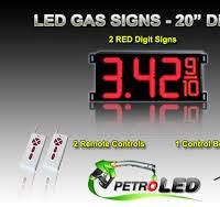 20 Inch Digits - LED Gas sign package - 1 Red Digital Price Gasoline LED  SIGNS - Complete Package w/ RF Remote Control - 57"x24"