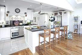 Flooring Transition From The Kitchen To The Living Room Builddirectlearning Center House Flooring Trendy Kitchen Tile Wood Tile Floor Kitchen