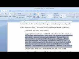 To format a block quote in word: Block Quote In Essay