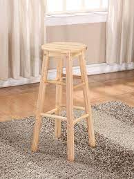 Linon Backless Wood Bar Stool 29 Seat Height Natural Finish Walmart Com Walmart Com