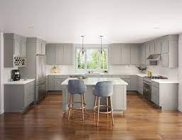 Also, gray floors can be come in several shades, and can be made from a variety of material including tile, stone, and wood laminate. Qualitycabinets Maddie Grey Laminate
