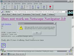 It was the flagship product of the netscape communications corp. Does Not Work On Netscape Navigator 3 0 Meta Stack Exchange