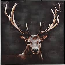 This can be proved by our previous customer who not only left their. Standing Stag Moose Deer Canvas Wall Art 100 X 100 Cm Dalisay
