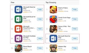 microsofts office for ipad suite dominates app store charts