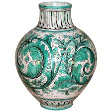 Big 1920s Italian Majolica Faience Vase By Mcp Piediluco 1stdibs Com Italian Majolica Vase Majolica