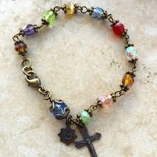 Chapel Window Multi Gemstone Rosary Bracelet Aquinas And More Catholic Gifts Gemstones Diamond Bar Necklace Curved Bar Necklace