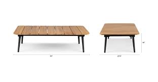 Farmhouse But Design Forward Made From Acacia Wood And Powdered Black Metal The Latta Coffee Slate Coffee Table Coffee Table Mid Century Modern Coffee Table
