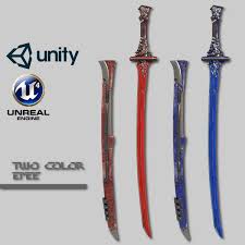 Two Colors Epee 3d Model Sword Weapon Concept Art 3d Model