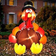 Shop decorations, costumes, cards & more seasonal items. 6 Ft Tall Large Lighted Blow Up Airblown Inflatable Turkey W Pilgrim Hat Fall Autumn Air Blown Outdoor Holiday Decor Fall Patio Decor Thanksgiving Decorations