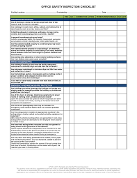 Vehicle safety annual inspection checklist. Office Safety Inspection Checklist In Word And Pdf Formats